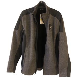 SPIDER MENS FULL ZIPPERED GREY JACKET M